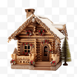 木制地板家居图片_木制圣诞屋的内部配有圣诞装饰
