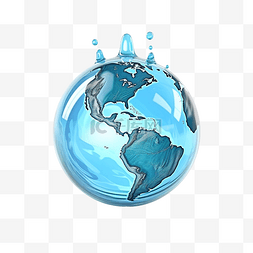 earth图片_Water Earth Day 3d 插图