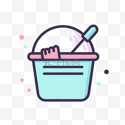 冰淇淋背景高清图片_一个装满冰淇淋和海绵的冰淇淋桶