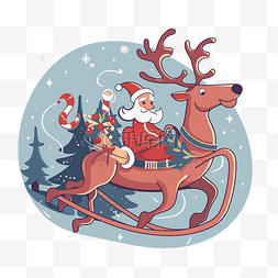 雪橇上的圣诞老人图片_圣诞老人坐在装满礼物和礼物的雪