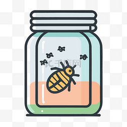 罐子里的昆虫的插图 向量