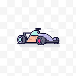 赛车白色背景上的彩色图标 向量
