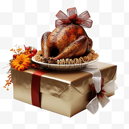 火鸡晚餐与感恩节贺卡礼盒