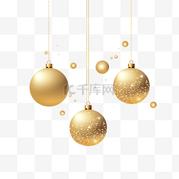 金球图片_圣诞装饰的金球插画