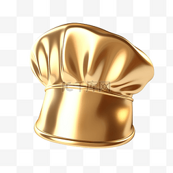 3d厨师帽图片_豪华金色厨师帽 3d 插图