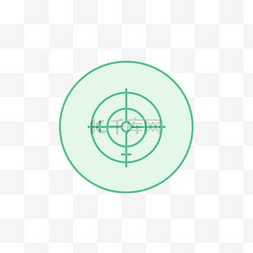 带有指南针和目标图标的绿色圆圈