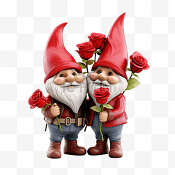 金梅花瓣图片_情人节拿着红玫瑰花的侏儒