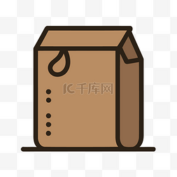 纸箱上的图标图片_带有纸箱符号和液体的棕色纸箱 