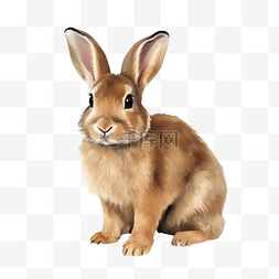 棕色兔子兔子插画