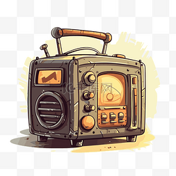 卡通老式收音机图片_舊收音機 向量