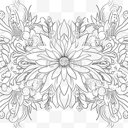 书民族图片_美丽的单色插图，用于带有线性花