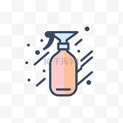 用用户图片_用清洁产品清洁瓶子的线图标 向