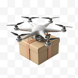无人机运输图片_3d 渲染无人机交付包裹