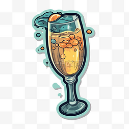 香槟金银箔家具图片_鸡尾酒杯与起泡饮料剪贴画 向量