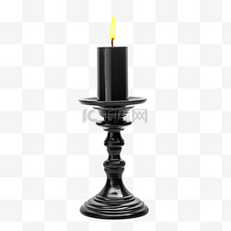 黑色烛台图片_黑色烛台与燃烧的蜡烛
