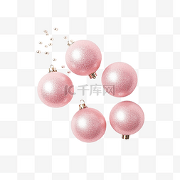 圣诞节简约而简单的粉色构图