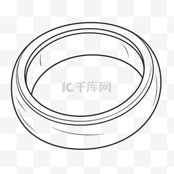 圆形结婚戒指轮廓草图的简单插图