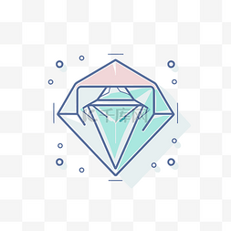 彩色的钻石图片_蓝色蓝色和粉色的钻石以钻石图标