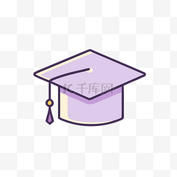 灰色背景中的紫色毕业帽 向量