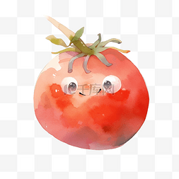 食物多卡通图片_水彩卡通番茄