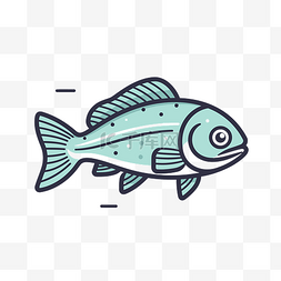 鱼线性标志矢量图