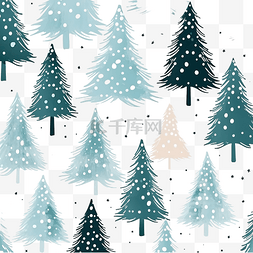 美丽的无缝重复图案与雪花圣诞树