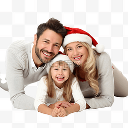 圣诞树附近幸福的家庭在地板上玩