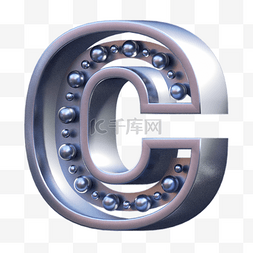 金属质感字母c