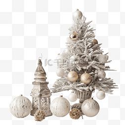 圣诞树复古图片_圣诞节节日装饰乡村老树玩具冬季