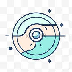 蓝色背景线性图片_一个圆圈和一个带有蓝色圆圈的圆