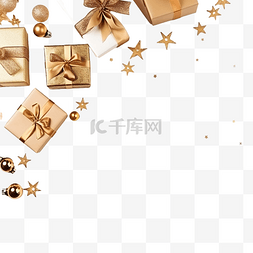 圣诞树配件图片_白色装饰的圣诞礼物配件