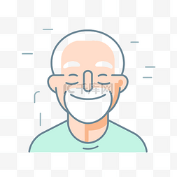 老人微笑图片_一位戴着医用口罩的老人微笑着 