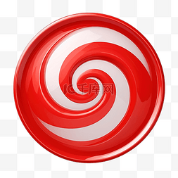 红色卡通波浪圆圈按钮