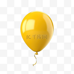 氦气球图片_黄色3D氦气球