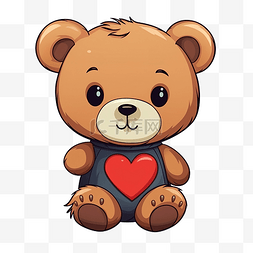 一对熊图片_恋爱中的可爱泰迪熊贴纸