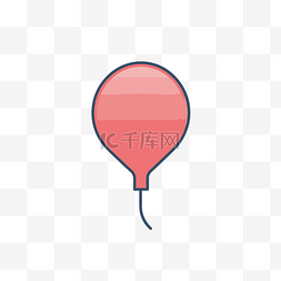 红色高清背景图片_气球的简单线条插图 向量
