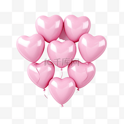 粉色气球心形 PNG