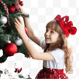 幸福在家的孩子图片_戴着圣诞老人帽子的可爱小女孩在