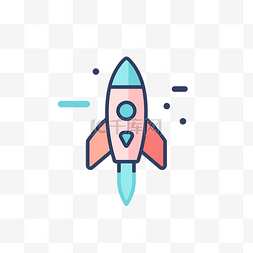 飞行火箭图标设计概念 向量