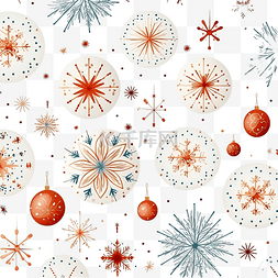 凉风嗖嗖图片_圣诞无缝图案，带有几何图案雪花