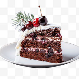 打碟机蛋糕图片_一片美味的黑福雷斯特蛋糕