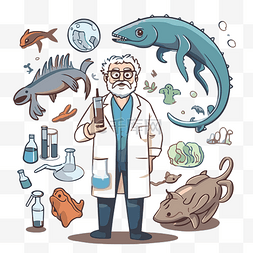 各种工具卡通图片_生物学家剪贴画人穿着实验室服装