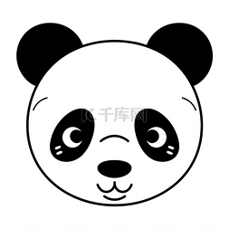 耳朵线条图片_一张可爱的熊猫脸的图片