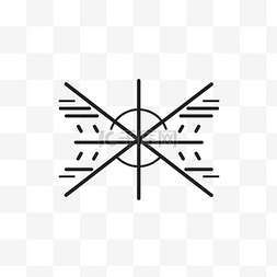 箭头和同心圆的矢量线性线标志