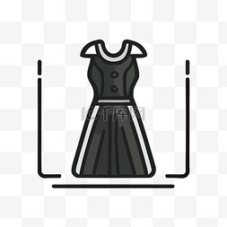 黑色直线背景图片_白色背景上的黑色礼服图标 向量