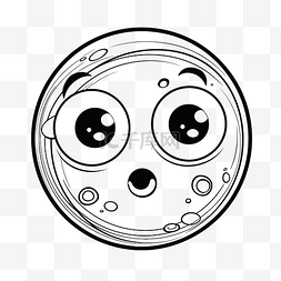 卡通圆圈大眼睛搞笑泡泡轮廓素描
