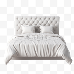 卧室床背景图片_孤立的白色床