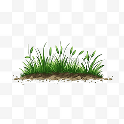 简约风格的草和地面插图