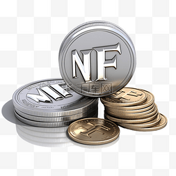 金融贸易图片_nft 价值高达 3d 插图