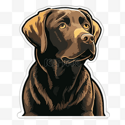 卡通拉布拉多犬图片_数字设计的狗贴纸展示了一只全巧